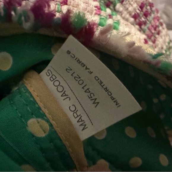 Vintage NWT Marc Jacobs Tweed Jacket Skirt Set Pink Green Sequin Trim Size 6 - Picture 8 of 12
